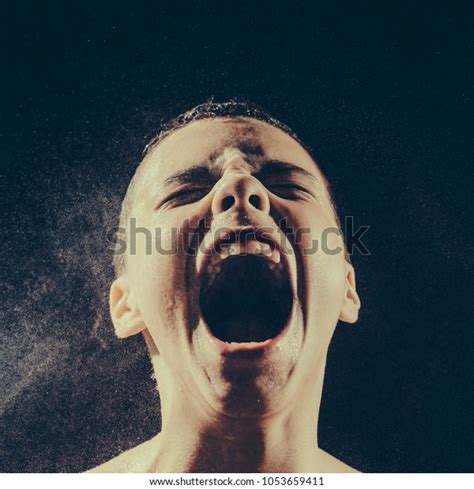 Pre Teen Boy Naked Screams Into Stock Photo 1053659411 Shutterstock