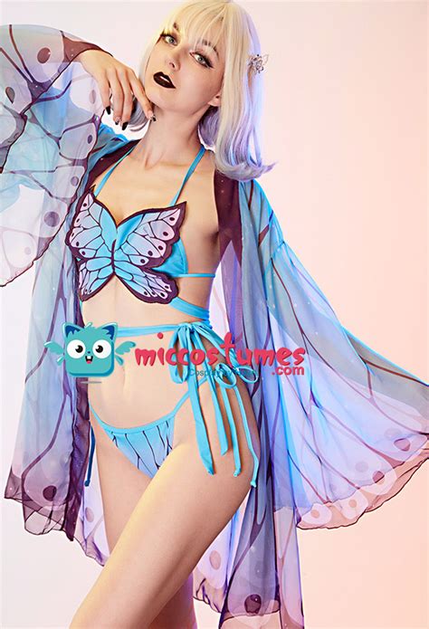 Women Two Piece Swimsuit Butterfly Bikini Set With Cover Up Top Quality Swimwear For Sale