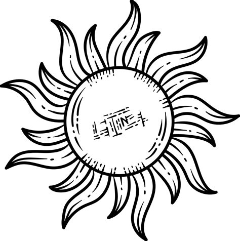 Summer Sun Line Art Coloring Page for Adult 20581525 Vector Art at Vecteezy