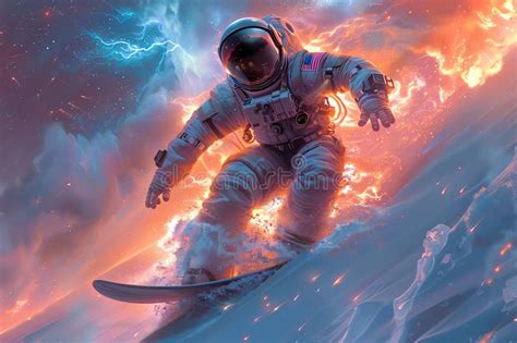 Space Surfer Ai Generated Stock Illustration Illustration Of