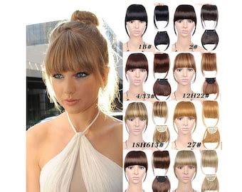 Clip In Bangs Blonde Real Human Hair Etsy