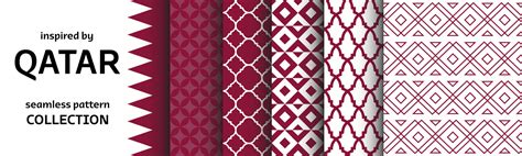 Seamless Pattern Collection Inspired By Qatar Culture And Art Set Of