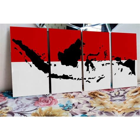 Jual Hiasan Dinding Set Dekorasi Poster Kayu Mdf Peta Indonesia