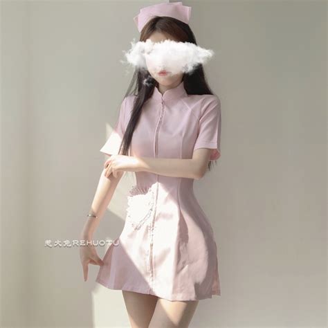 Charming Girl Lingerie Well Behaved Nurse Uniform Cosplay Sexy V Neck Passionate Hot Short Skirt