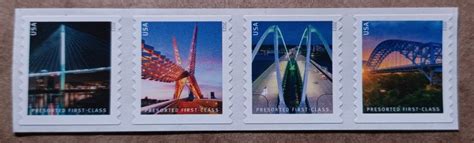 Us C Bridges Presorted First Class Coil Mnh Strip Of