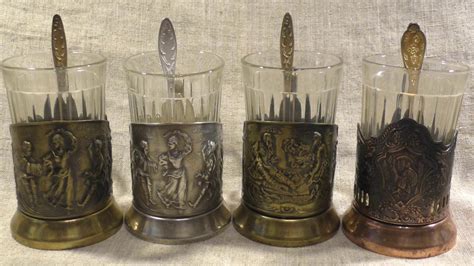 Кольчугинские Подстаканники. Охотники на Привале.Медные и Латунные ...