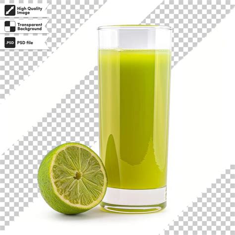premium psd  glass  lime juice    lime juice bottle
