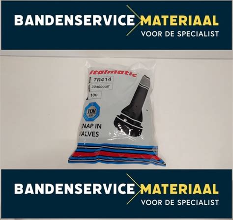 Rubber tubeless valve TR 414 (100 pcs.) compleet - Bandenservice Materiaal