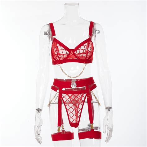Wholesale See Through Chain Sexy Lingerie Set
