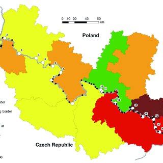 The areas that were analysed, border crossing points as of 2016 and ...