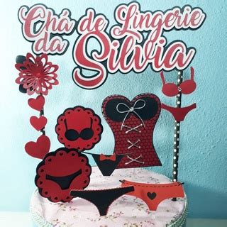 Topo Topper De Bolo Ch De Lingerie Cortado Colado Envio Imediato Pronta Entrega Personalizado