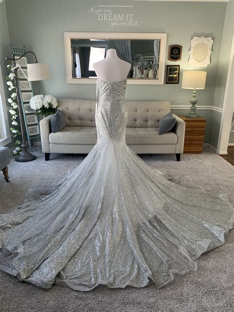 Custom Sparkly Silver Wedding Dress | Brides & Tailor