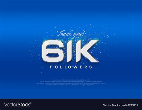 Followers number 61k achievement Royalty Free Vector Image