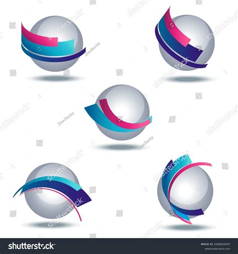 Vector Set Logos 3d Globe Elements Stock Vector (Royalty Free ...