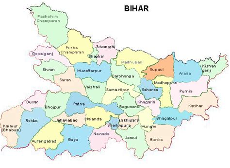 Bihar Map Bihar District Map Map Of Bihar