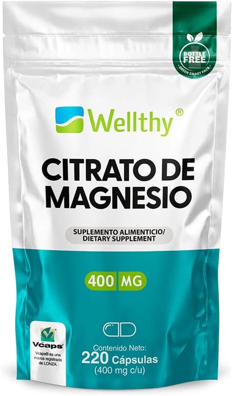 Wellthy Citrato De Magnesio Premium C Psulas Mg Natural