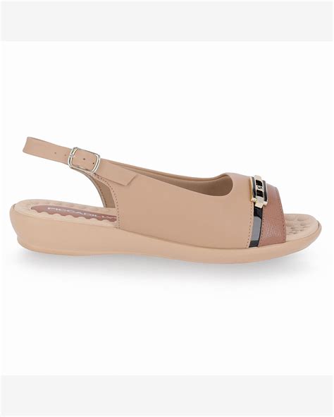 Riachuelo Sling Back Camila Rasteira Nude Claro Terracota