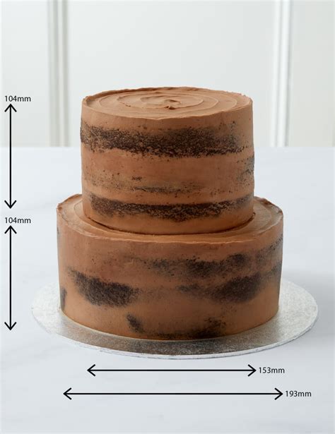 Chocolate Two Tier Naked Cake Serves 36 M S