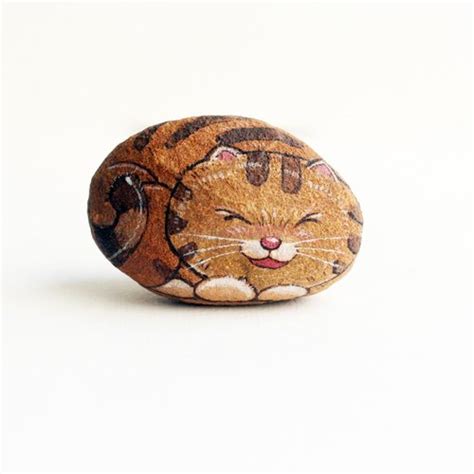 Cat Stone Painting สตดโอ Is ideastone ตกตา Pinkoi