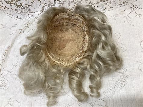 Antique Mohair 12 Pale Blonde Mohair Wig Ruby Lane