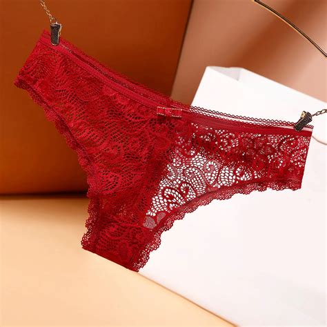 Sous V Tements Sexy En Dentelle Pour Femmes Lingerie Creuse Pour Dames Culotte Bikini En Coton