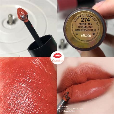 Son Kem Lancome 274 French Tea Màu Hồng Cam Đất MỚI Hot Nhất