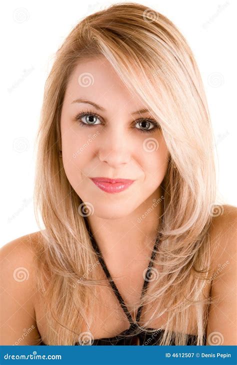 Blonde Hermoso Aislado En Blanco Imagen De Archivo Imagen De Acogedor Glamour