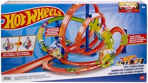 Amazon Hot Wheels Track Set Epic Crash Dash With Crash Zones