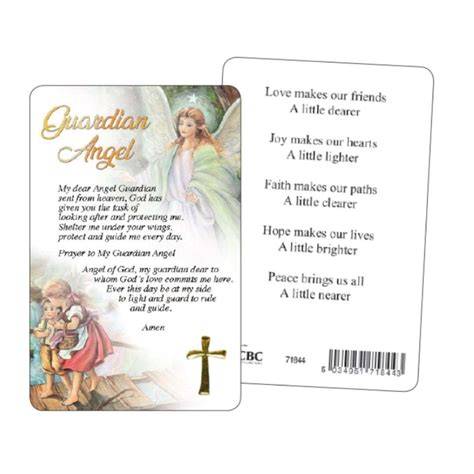 Guardian Angel Keepsake Card Keepsake Gift Cards St Martin Apostolate