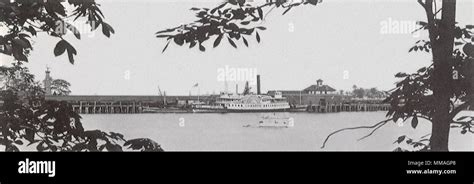 Wilson Point Steamboat Pier Norwalk 1890 Stock Photo Alamy