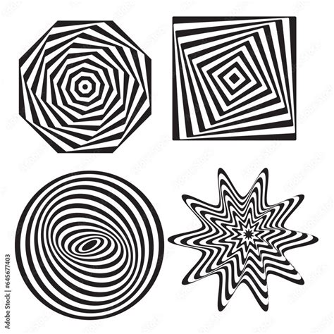 Op art black and white optical illusion Stock Vector | Adobe Stock