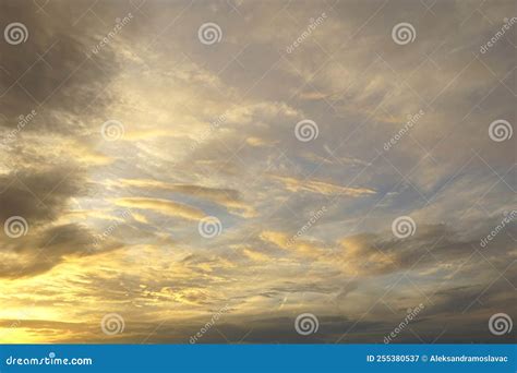 Colorful Clouds In Pastel Colors On The Sky During The Hot Summer Evening Stock Image Image Of