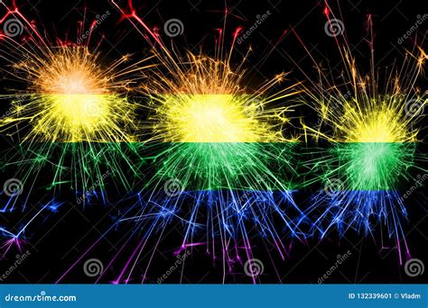 Gay Fireworks Sparkling Flag New Year Christmas And National Day Concept Stock Image Image