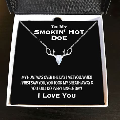 To My Smokin Hot Doe I Love You Deer Necklace Mountain Pink Jewelry