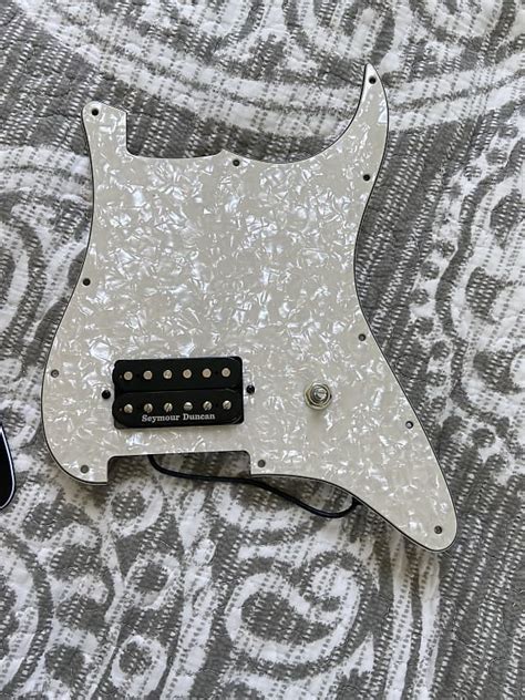 Fender Stratocaster Pickguard Aged Pearl Black Reverb