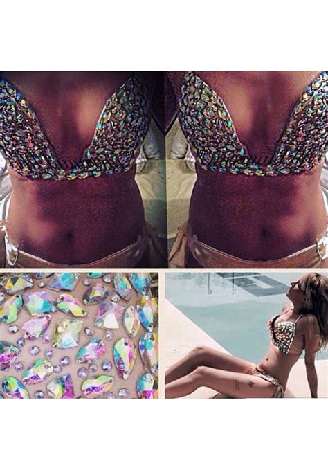 New Diving Fabric Diamond Bikini Deep V Long Cup Handmade Sewn Diamond Swimsuit Imported Diamond