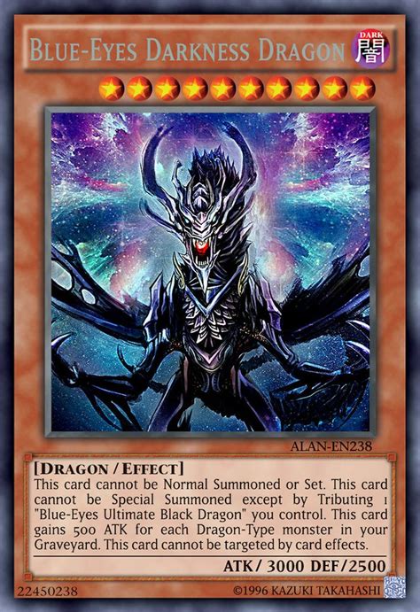 Blue Eyes Darkness Dragon By Alanmac95 On Deviantart Custom Yugioh Cards Yugioh Dragons Dark