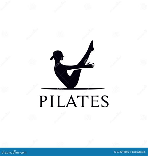 Pilates Sport Logo Design Performed By Women Vector Illustration