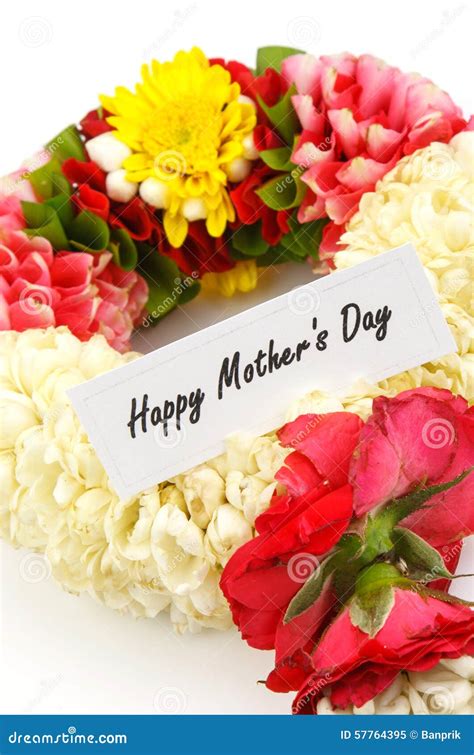 Flower Wreath for Mother on Mother S Day Stock Image - Image of ...