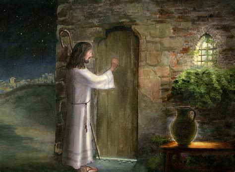 Jesus Knocking On The Door Painting By Cecilia Brendel Pixels