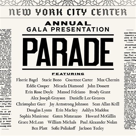 Full Cast Announced for PARADE at New York City Center : r/Broadway