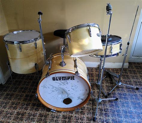 Premier Olympic 1960s White Silk Pearl Reverb Uk