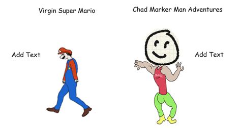 Virgin Mario Vs Chad Markerman By Devilemoji On Deviantart