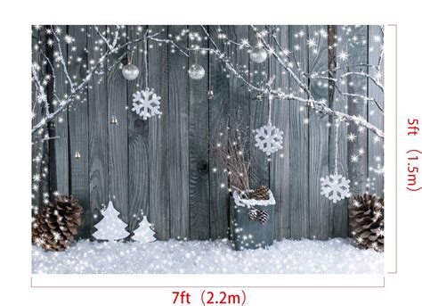 Kate 7x5ft Christmas Photo Backdrop Snowflake Christmas Wood Wall