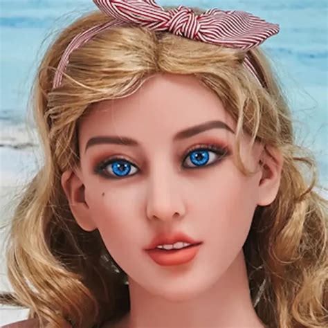 Irontech High Quality Tpe Sex Doll Head With Blue Eyes Hxdoll