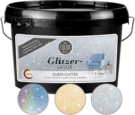 My Color Room Glitzer Lasur Ml Silber Transparente Glitzer