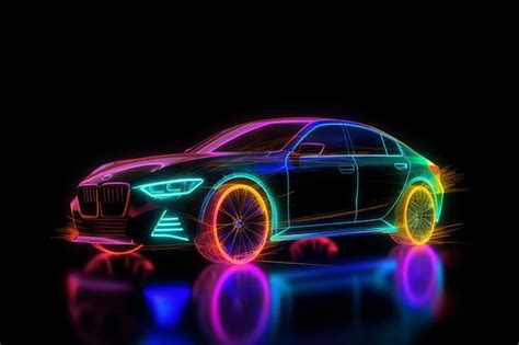 Неоновая машина Изображения – скачать бесплатно на Freepik