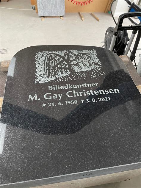 Gravsten Til Billedkunstner M Gay Christensen CPH Stenhuggeri