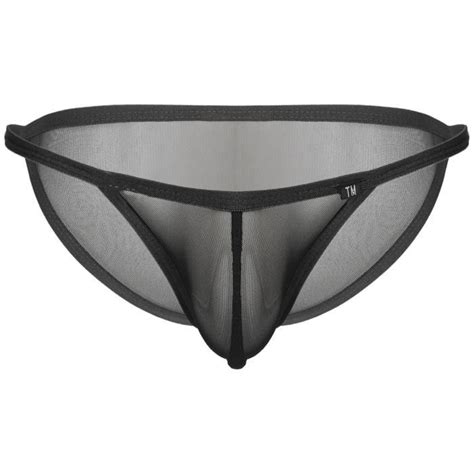Inhzoy Sexy Slip Taille Basse Homme Maille Sous Vêtement Érotique Lingerie Mini Bikini Thong