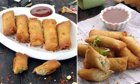 Dragon Rolls Yummy And Crispy Evening Snacks By Tarla Dalal